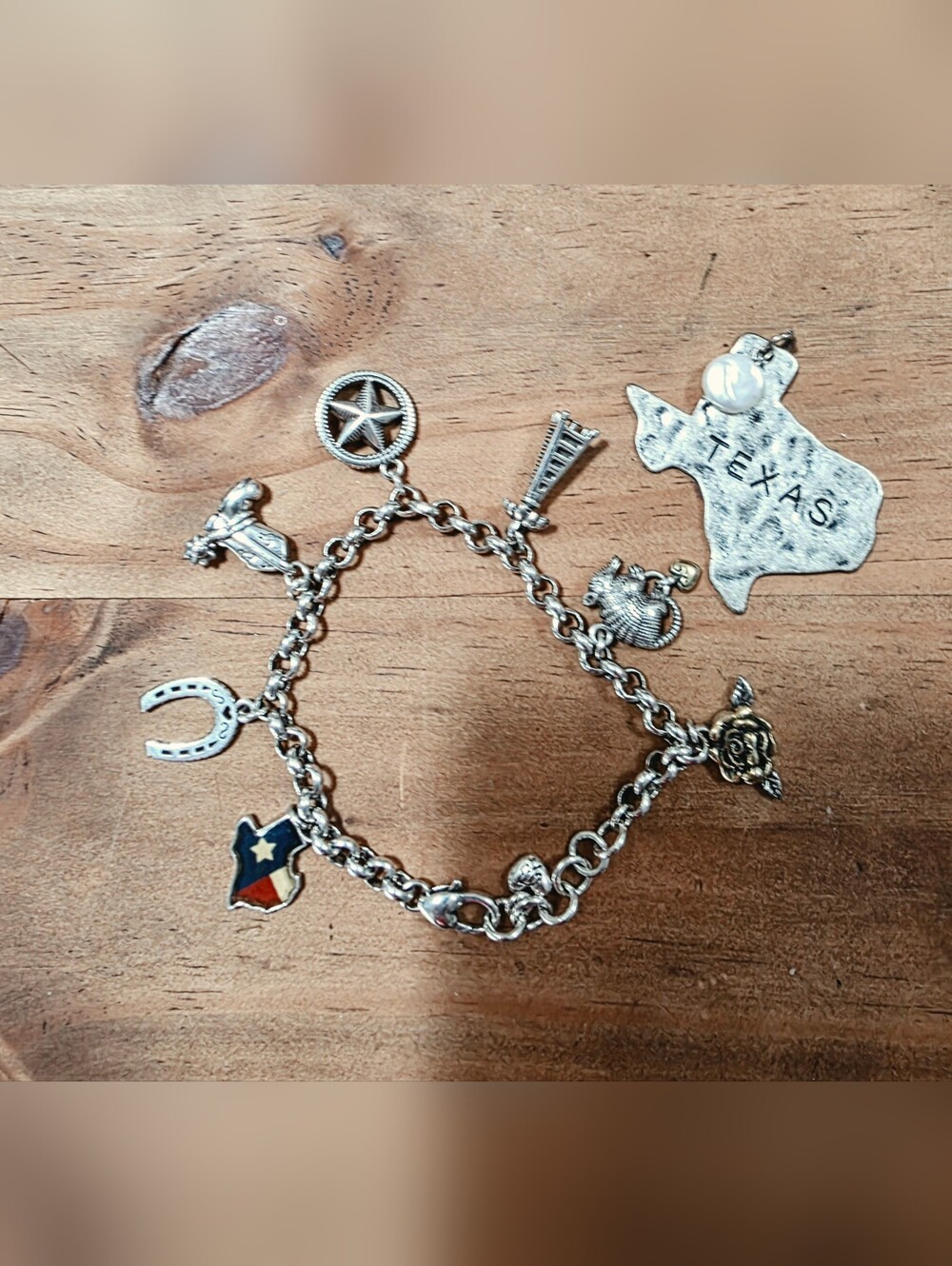 Brighton Silver Texas Charm Bracelet